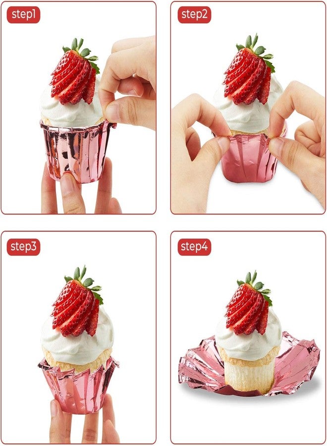 Jubilant 50 Pcs Cupcake Liners, Disposable Ramekin Muffin Baking Cups, Aluminum Cupcake Cups, Little Foil Baking Cups - Image 2